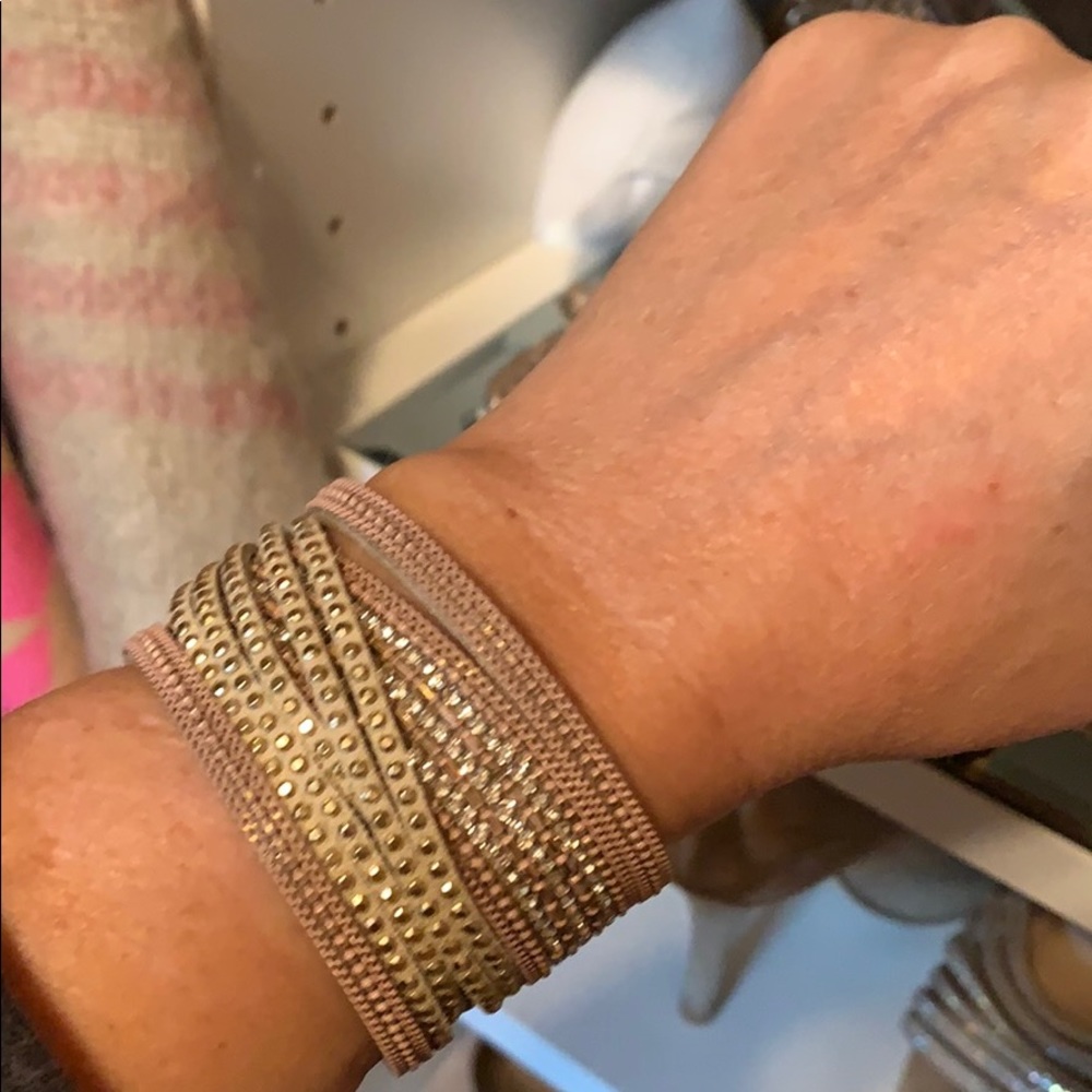 Francescas magnetic crystal stud bracelet wrap.